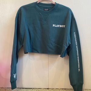 Playboy by PACSUN crop top long sleeve sweatshirt